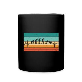Vintage Heartbeat Handbike Bike Handbike - Full Colour Mug - black - Front