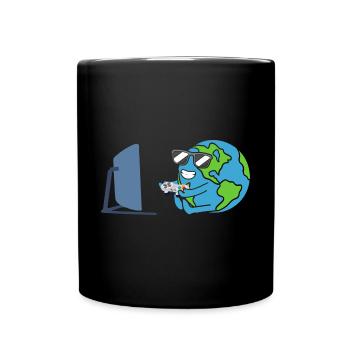 Erde Gamer Earth Day Umwelt Tag Der Erde - Tasse einfarbig - Schwarz - Vorne