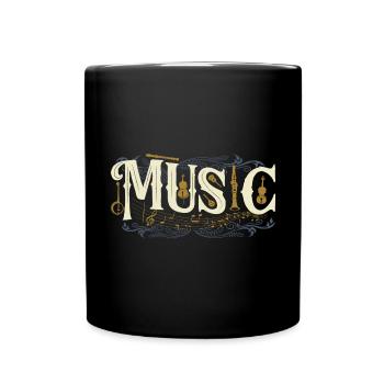 Music Musical Instruments Sheet Music motif - gift idea - Full Colour Mug - black - Front