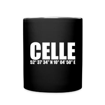 Celle Koordinaten - Tasse einfarbig - Schwarz - Vorne