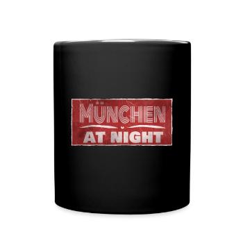 Stadt München bei Nacht - Tasse einfarbig - Schwarz - Vorne