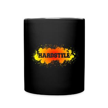 Hardstyle Red Yellow Gabber Frenchcore Techno - Full Colour Mug - black - Front