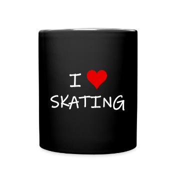 i love skating schlicht - Tasse einfarbig - Schwarz - Vorne