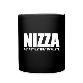 Nizza Koordinaten - Tasse einfarbig - Schwarz - Vorne