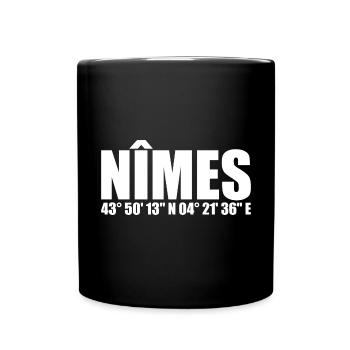 Coordonnées de Nîmes - Mug uni - noir - Devant