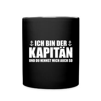 Segler Bootsfahrer Bootsbesitzer Kapitän - Tasse einfarbig - Schwarz - Vorne