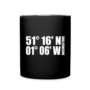 Basingstoke coordinates - Full Colour Mug - black - Front