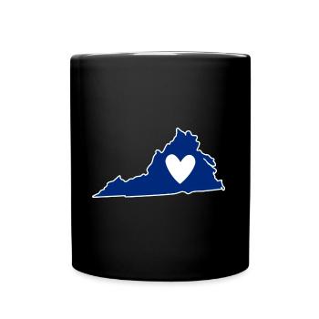 Liebe Virginia Kartendesign für stolze Virginianer - Tasse einfarbig - Schwarz - Vorne