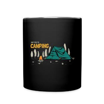 Ja zu Camping Stargazer Geschenk - Tasse einfarbig - Schwarz - Vorne