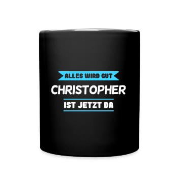 Christopher Name Design für stolze Christopher - Tasse einfarbig - Schwarz - Vorne