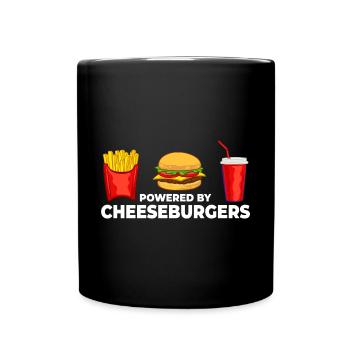 Cheeseburger Käse Sandwich Hamburger - Tasse einfarbig - Schwarz - Vorne