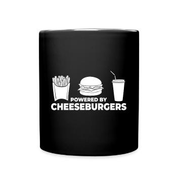 Cheeseburger Cheese Sandwich Hamburger - Full Colour Mug - black - Front