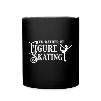 Eiskunstlauf Eisläufer Schlittschuhe Eislaufen - Tasse einfarbig - Schwarz - Vorne
