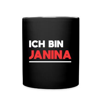 Janina Name Spruch für stolze Janinas - Tasse einfarbig - Schwarz - Vorne