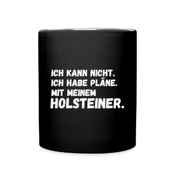 Pferd Reitsport Reiten Pferdesport Holsteiner - Tasse einfarbig - Schwarz - Vorne