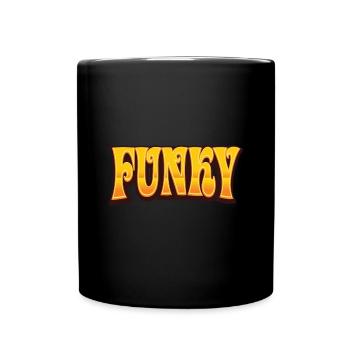 Funky Retro - Tasse einfarbig - Schwarz - Vorne