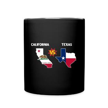 Anti-Kalifornien-Texas-Design für stolze Texaner - Tasse einfarbig - Schwarz - Vorne