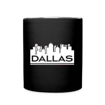 Skyline der Stadt Dallas Design für stolze Texaner - Tasse einfarbig - Schwarz - Vorne