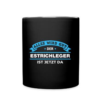 Estrichleger Design für stolze Handwerker - Tasse einfarbig - Schwarz - Vorne