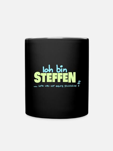 Steffen - Tasse einfarbig - Schwarz