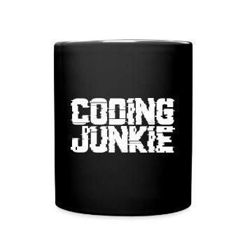 Coding Junkie - Tasse einfarbig - Schwarz - Vorne