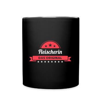 Fleischerin Design für stolze Handwerker - Tasse einfarbig - Schwarz - Vorne