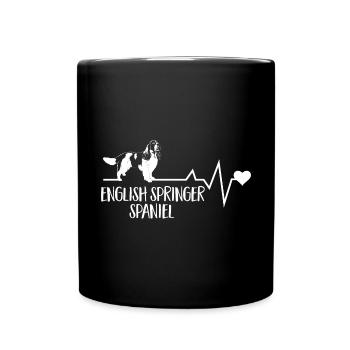 English Springer Spaniel Hund - Tasse einfarbig - Schwarz - Vorne