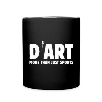 Darts - mehr als nur Sport - es ist Kunst - Tasse einfarbig - Schwarz - Vorne