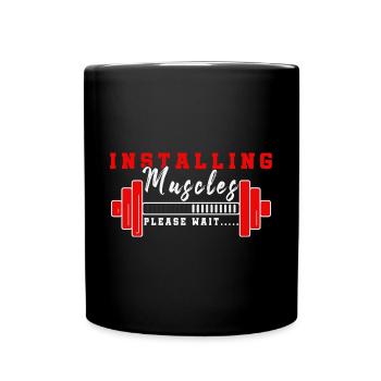 Bodybuilder Kraftsport Fitness Motiv - Tasse einfarbig - Schwarz - Vorne