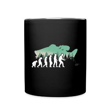Fishing Evolution Dad Fisherman for Father's Day - Tasse einfarbig - Schwarz - Vorne