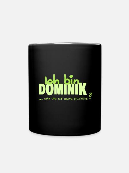 Namenschild Dominik - Tasse einfarbig - Schwarz