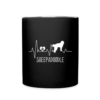 Sheepadoodle Doodle Dog - Full Colour Mug - black - Front