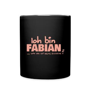 Vorname Fabian - Tasse einfarbig - Schwarz - Vorne