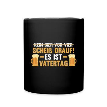 Papa Vater Bier Vatertag - Tasse einfarbig - Schwarz - Vorne