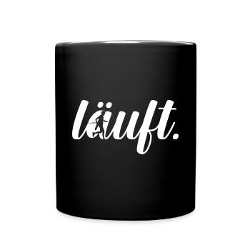Läuft - Tasse einfarbig - Schwarz - Vorne