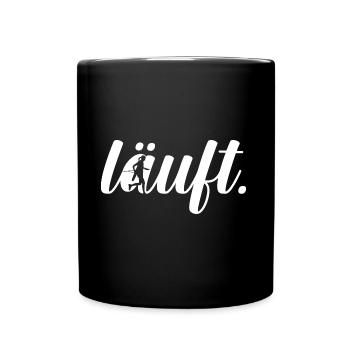 Läuft - Tasse einfarbig - Schwarz - Vorne