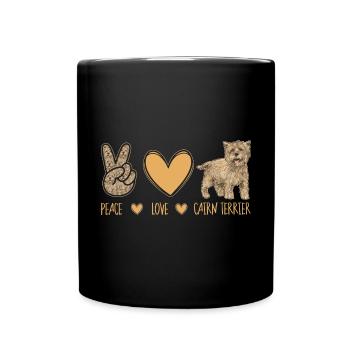 Cairn Terrier Hund - Tasse einfarbig - Schwarz - Vorne