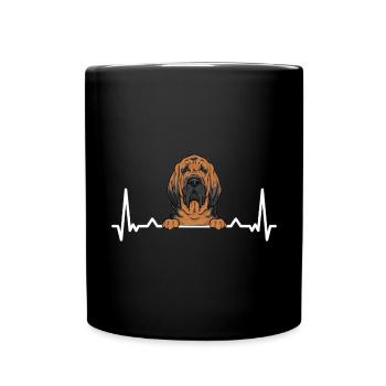 Bloodhound Hund Bluthund - Tasse einfarbig - Schwarz - Vorne