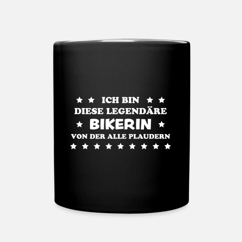 Bikerin Lustiger Spruch Bike Fun Sprüche Geschenk - Tasse einfarbig - Schwarz
