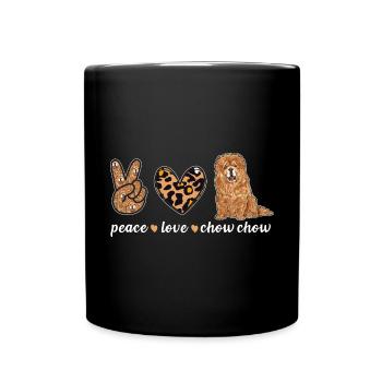 Chow Chow Hund - Tasse einfarbig - Schwarz - Vorne