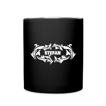 Name Stefan - Tasse einfarbig - Schwarz - Vorne