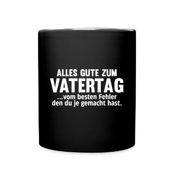 Vater Vatertag Papa - Tasse einfarbig - Schwarz - Vorne