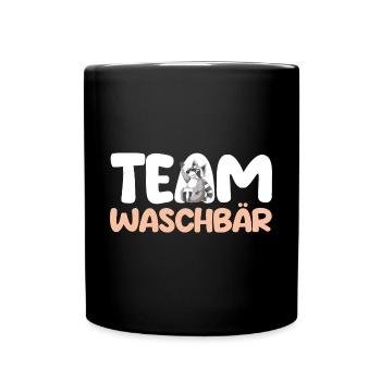 Team Waschbär - Tasse einfarbig - Schwarz - Vorne