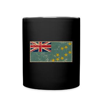 Land Tuvalu - Tasse einfarbig - Schwarz - Vorne