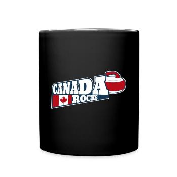 Canada Rocks Curling Stone Curler Canadian Flag - Tasse einfarbig - Schwarz - Vorne
