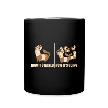 Weasel Ferret Lover Cute Funny How It Started How - Tasse einfarbig - Schwarz - Vorne