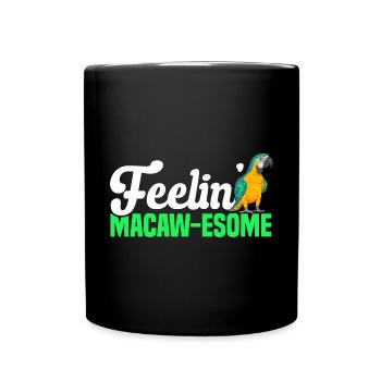 Ara à poitrine jaune Perroquet bleu et ara jaune - Mug uni - noir - Devant