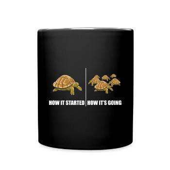 Funny How It Started How It's Going Turtle Reptile - Tasse einfarbig - Schwarz - Vorne