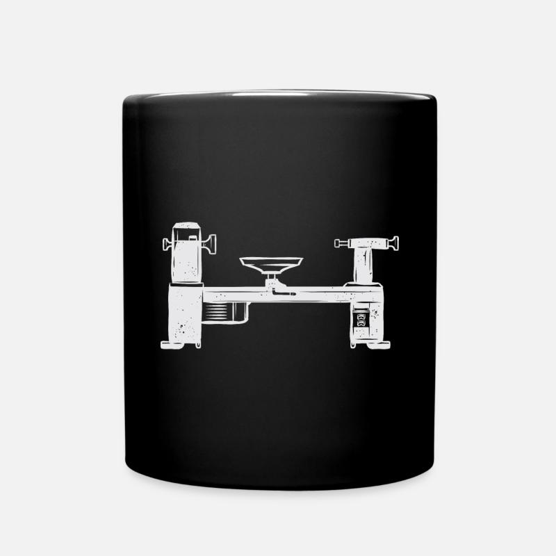 Turning Wood Lathe Lathe - Full Colour Mug - black