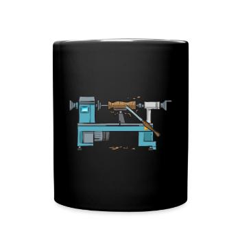 Turning Wood Lathe Lathe - Full Colour Mug - black - Front